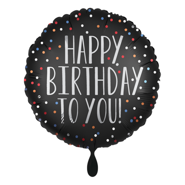 Happy Birthday to you Satin Dots 43cm