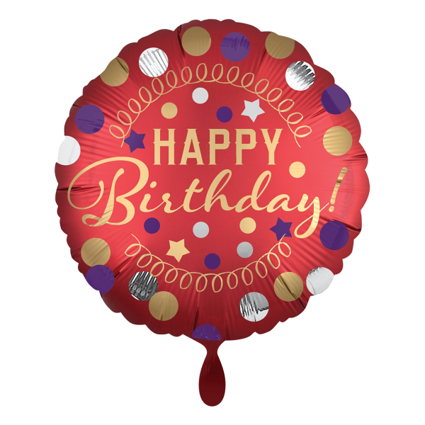Happy Birthday rot Satin 43cm