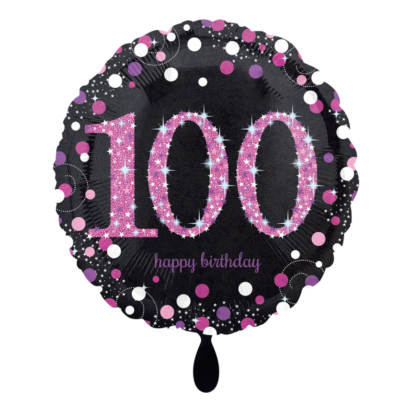 Happy Birthday 100 Glitzerfolie 45cm