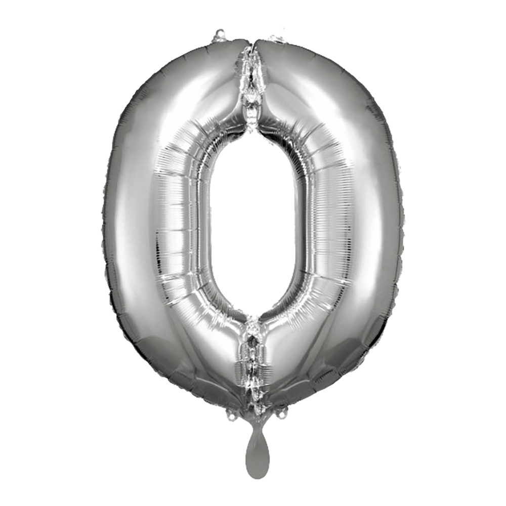 Zahlenballon XL 66cm silber