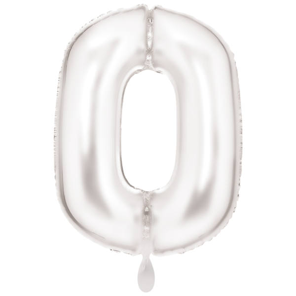 Zahlenballon XXL White Silk 86cm 