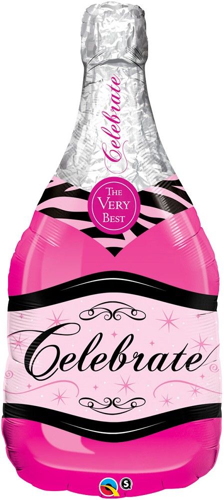 Sektflasche pink 99cm