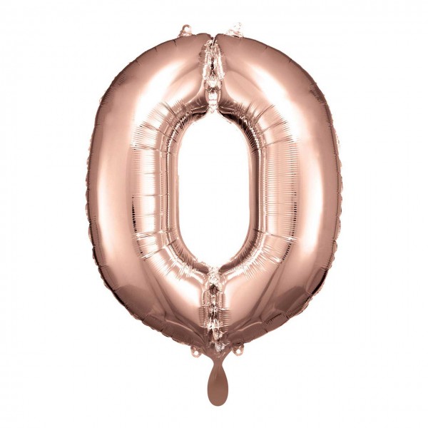 Zahlenballon XL 66cm roségold