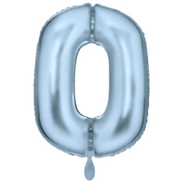 Zahlenballon XXL Silk Lustre Pastel Blau 86cm 