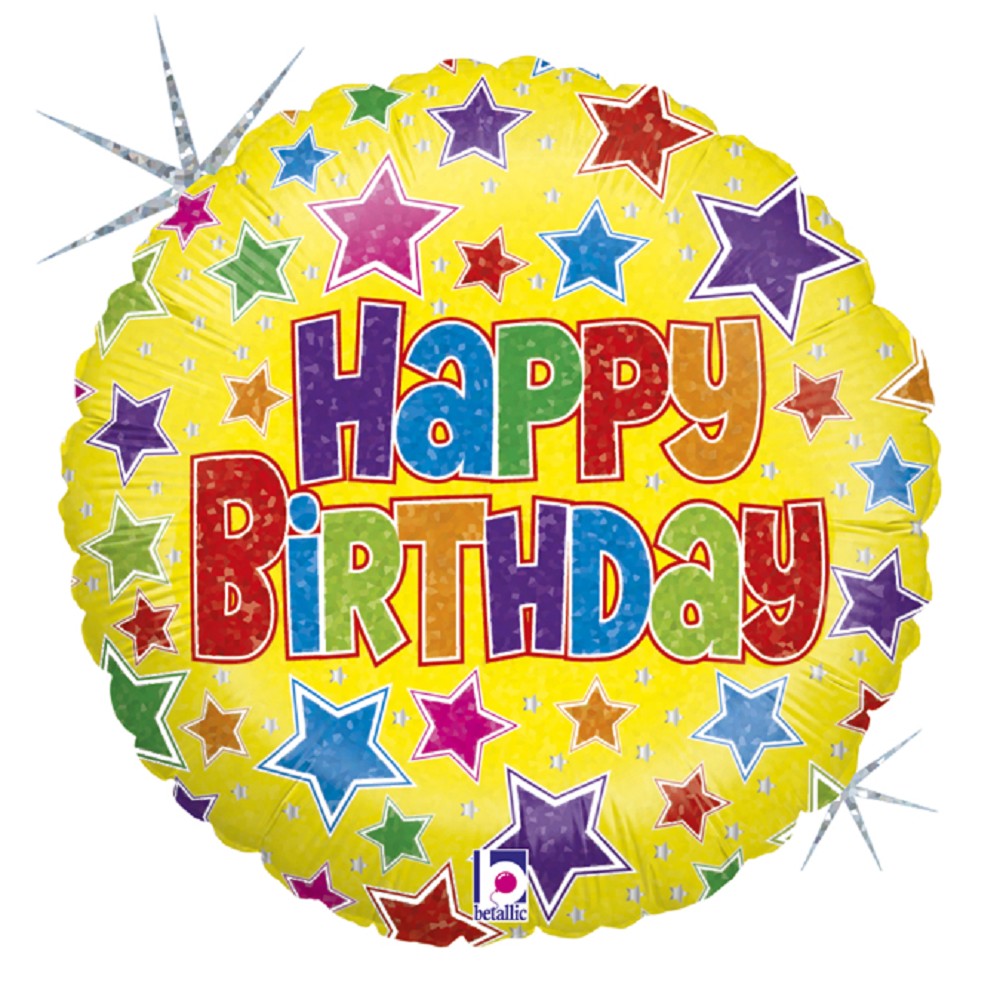 Happy Birthday mit Sternen 46cm