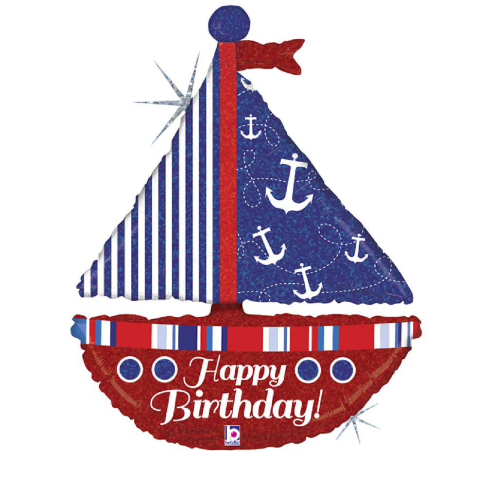 Segelboot Happy Birthday 74cm