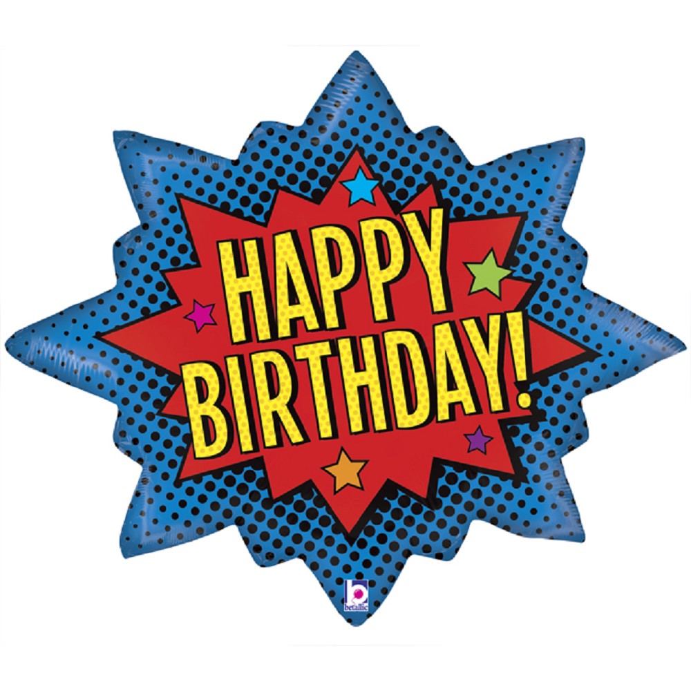 Superheld Sprechblase Happy Birthday 74cm