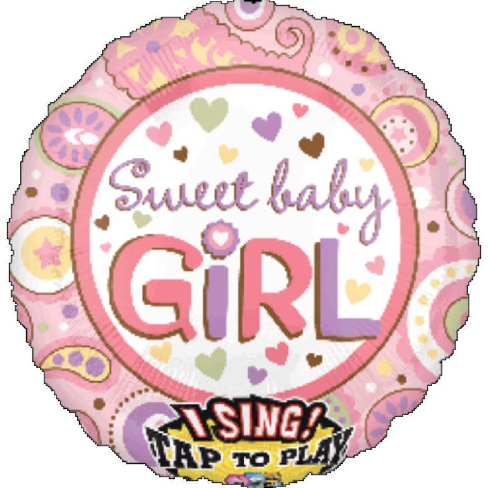 Singing Ballon Sweet Baby Girl 71cm
