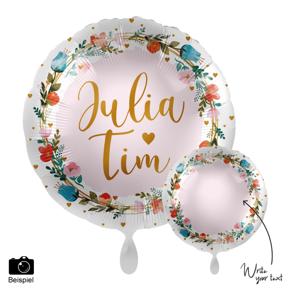 Personalize IT - Rund mit Blumen 43cm