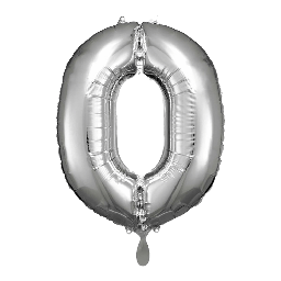 Zahlenballon XL 66cm silber