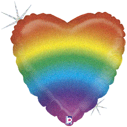 [2100000007936] Regenbogenherz Glitzerfolie 46cm