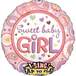 [2100000002009] Singing Ballon Sweet Baby Girl 71cm