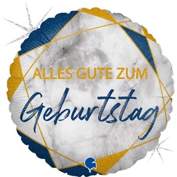 [2100000009589] Alles Gute zum Geburtstag Blau Gold 46cm