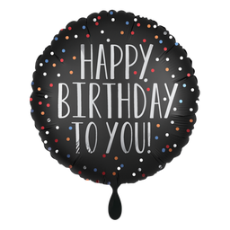 [2100000009022] Happy Birthday to you Satin Dots 43cm