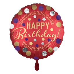 [2100000008964] Happy Birthday rot Satin 43cm
