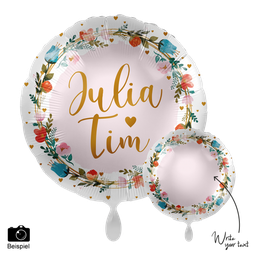 [2100000001026] Personalize IT - Rund mit Blumen 43cm