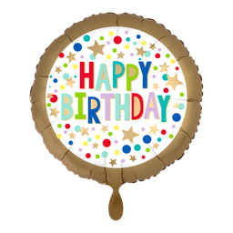 [2100000017911] Happy Birthday mit bunten Sternen &amp; Dots 43cm