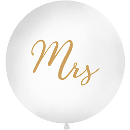 [2100000018260] Latexballon Jumbo weiß Mrs. 1m