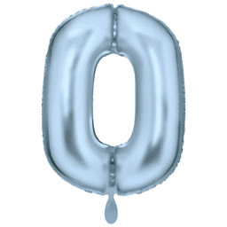 Zahlenballon XXL Silk Lustre Pastel Blau 86cm 