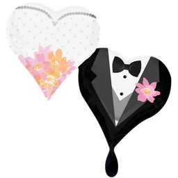 [2100000001439] Herz Hochzeitspaar 76cm