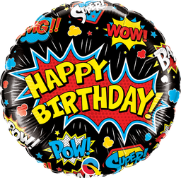 [2100000019083] Super Hero Happy Birthday 46cm