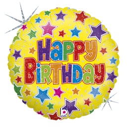 [2100000019090] Happy Birthday mit Sternen 46cm