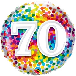 [2100000020911] Regenbogen Konfetti Zahl 70 46cm
