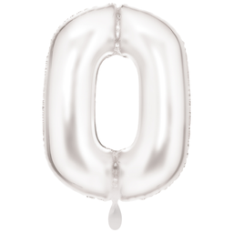 Zahlenballon XXL White Silk 86cm 